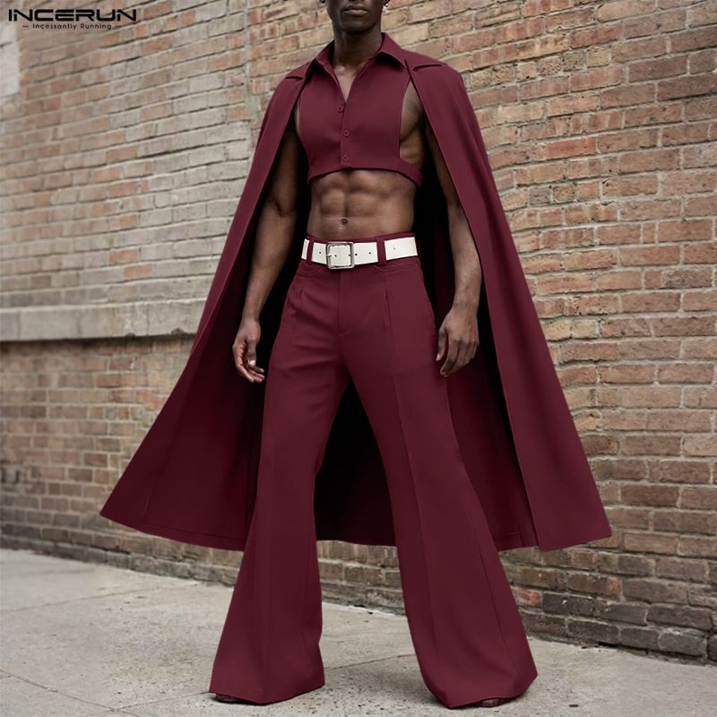 Men'S Fashion Color - Conjuntos INCERUN para Hombre, Camisa y