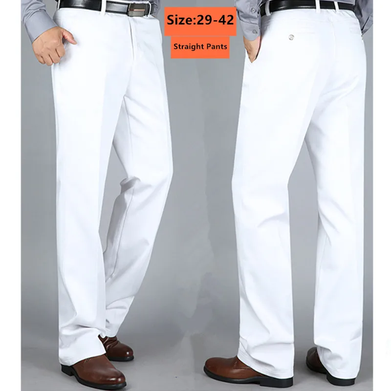 Formal Trouser Stretch - Pantalones blancos para hombre, Pantalón recto