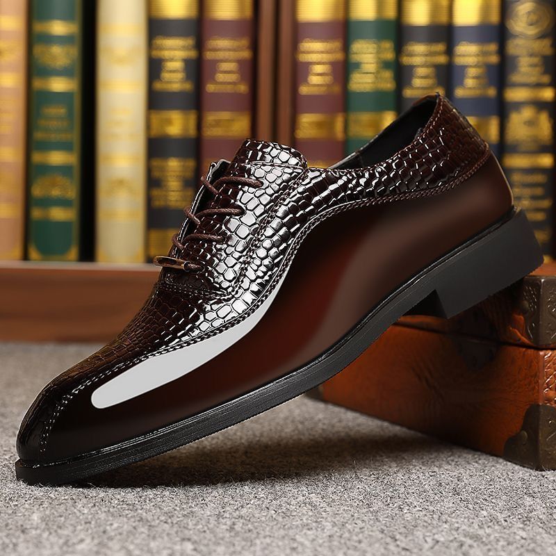 Mens Fashion Dress - Zapatos de vestir de charol brillante