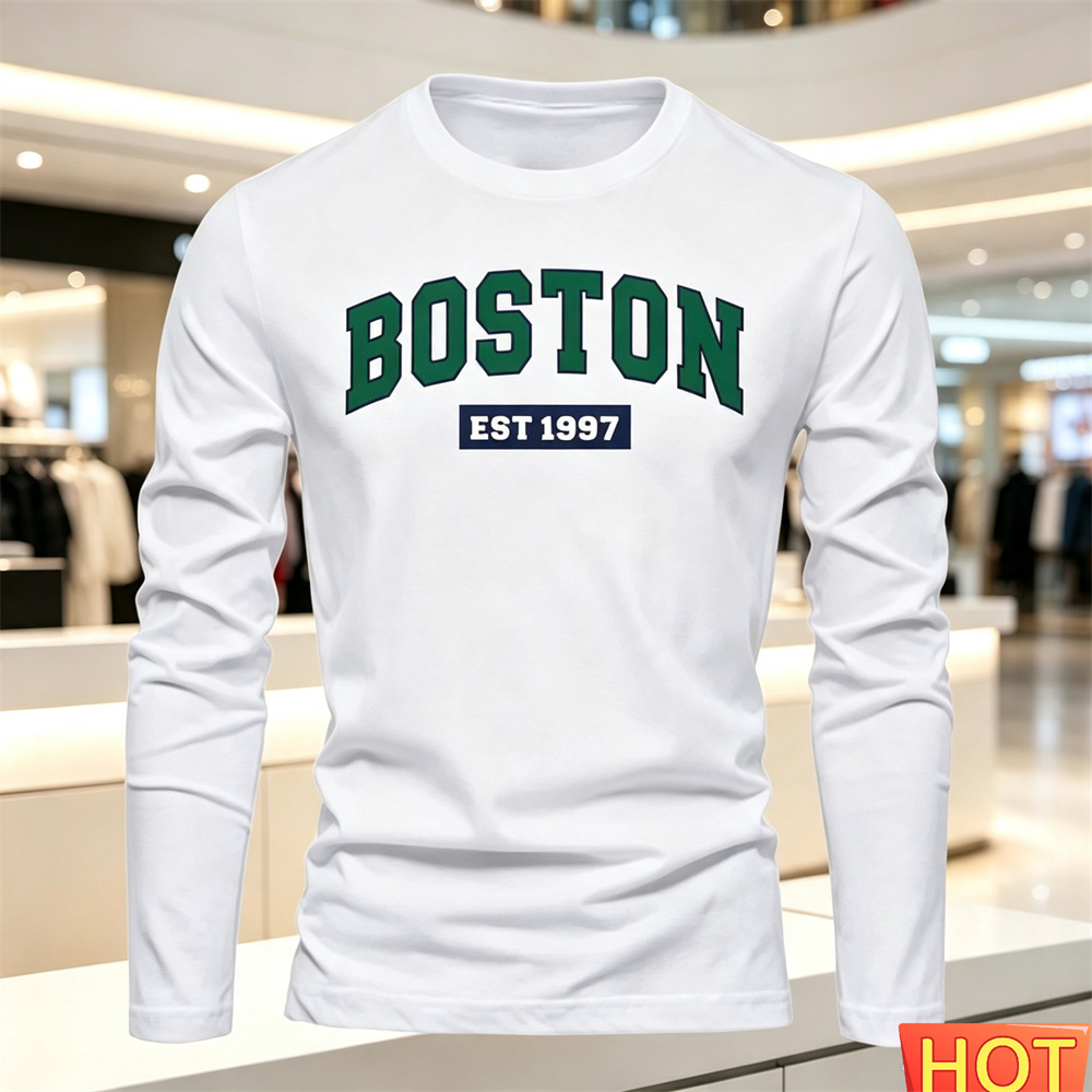 Men'S Spring Fashion - Camiseta de manga larga para hombre,