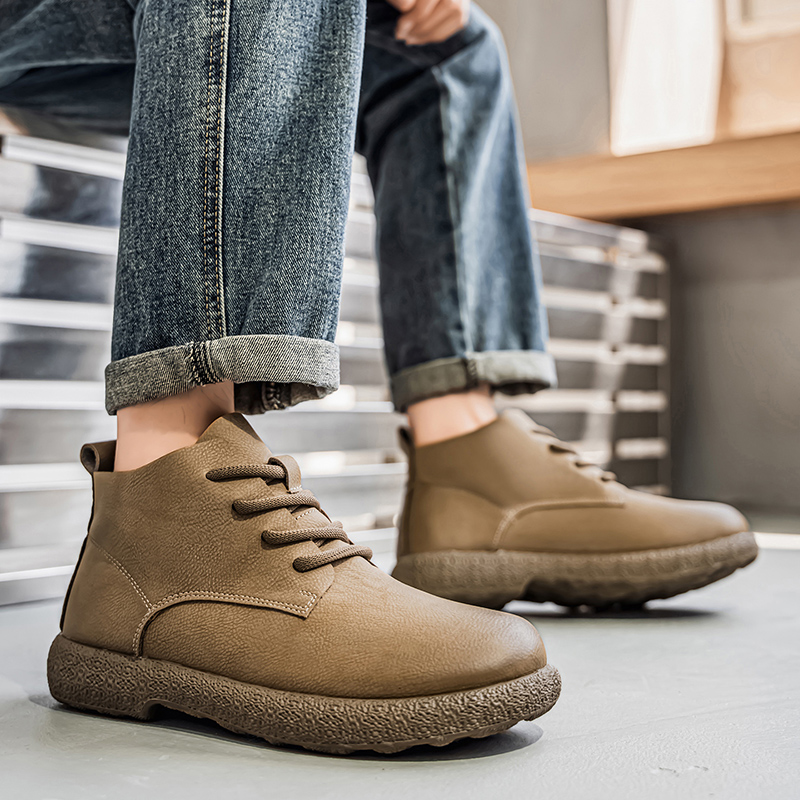 Chelsea Boots Men - Botines para hombre Botas cortas marrones