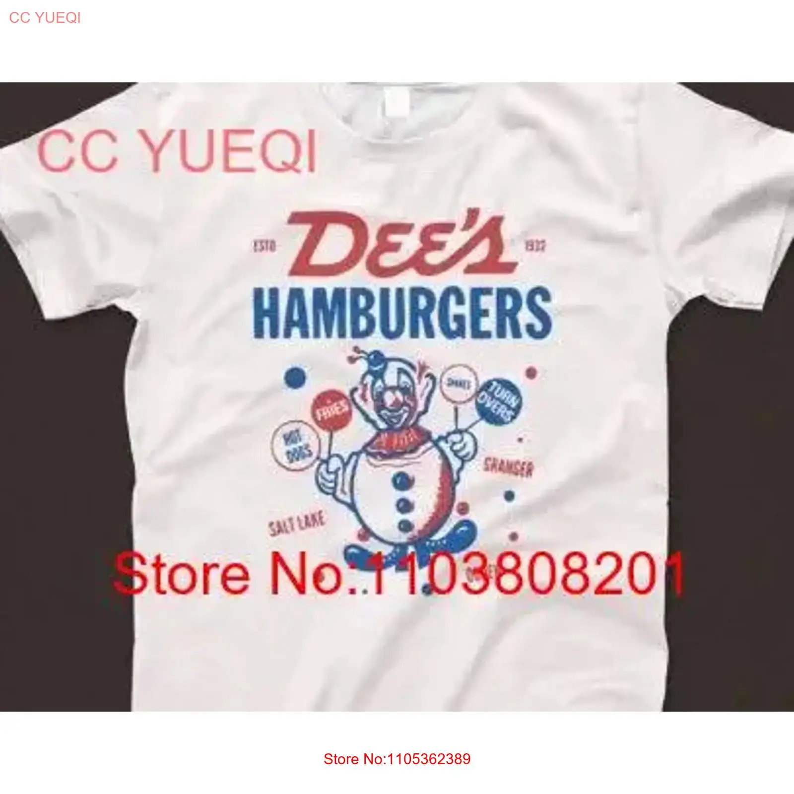 Men'S Fashion Hamburg - Camiseta Dee's Hamburgers 1026 Retro Blanca