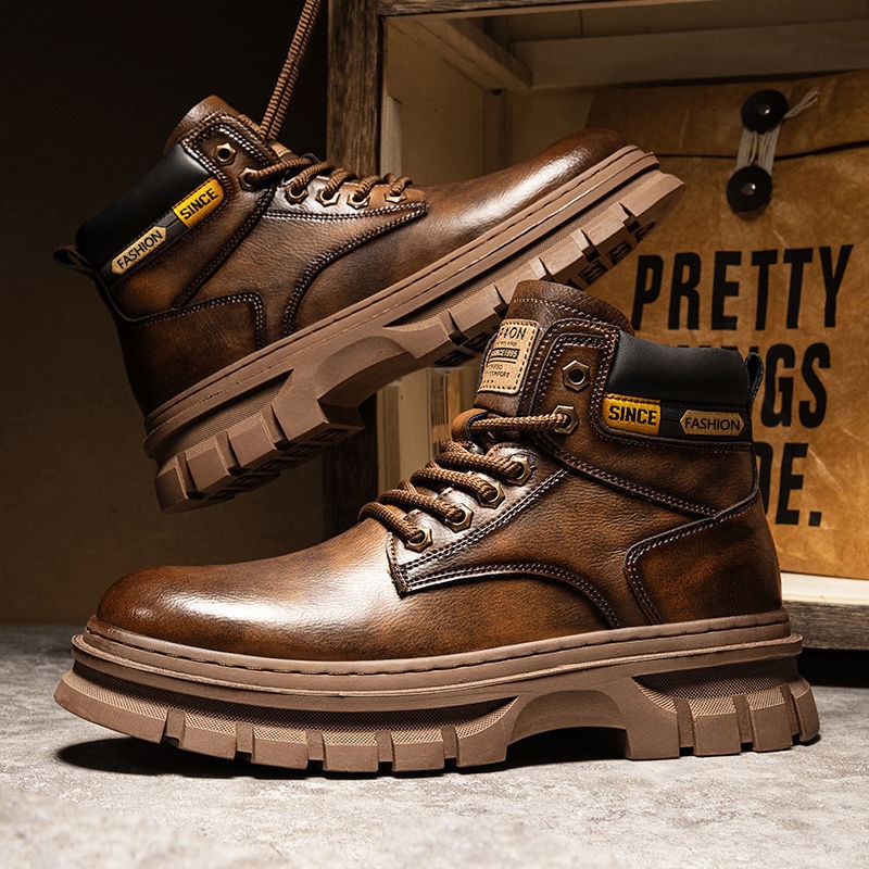 Chelsea Boots Men - Botines de plataforma Vintage para Hombre,
