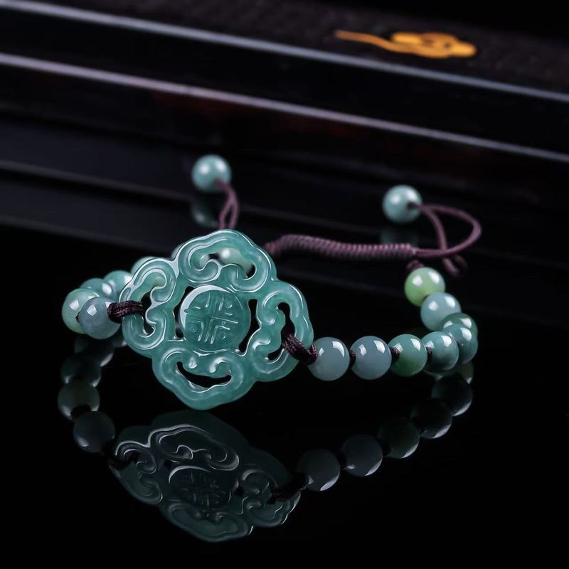 Mens Fashion Bracelet - Pulsera de Jadeíta Natural Grado A,