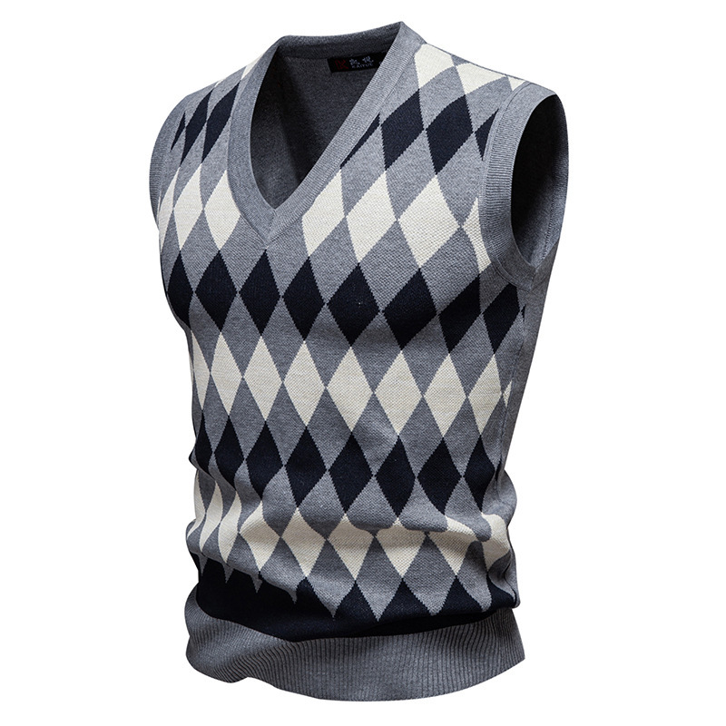 Men'S Fashion V Neck Sweater - 2025 Otoño e Invierno, Jersey nuevo