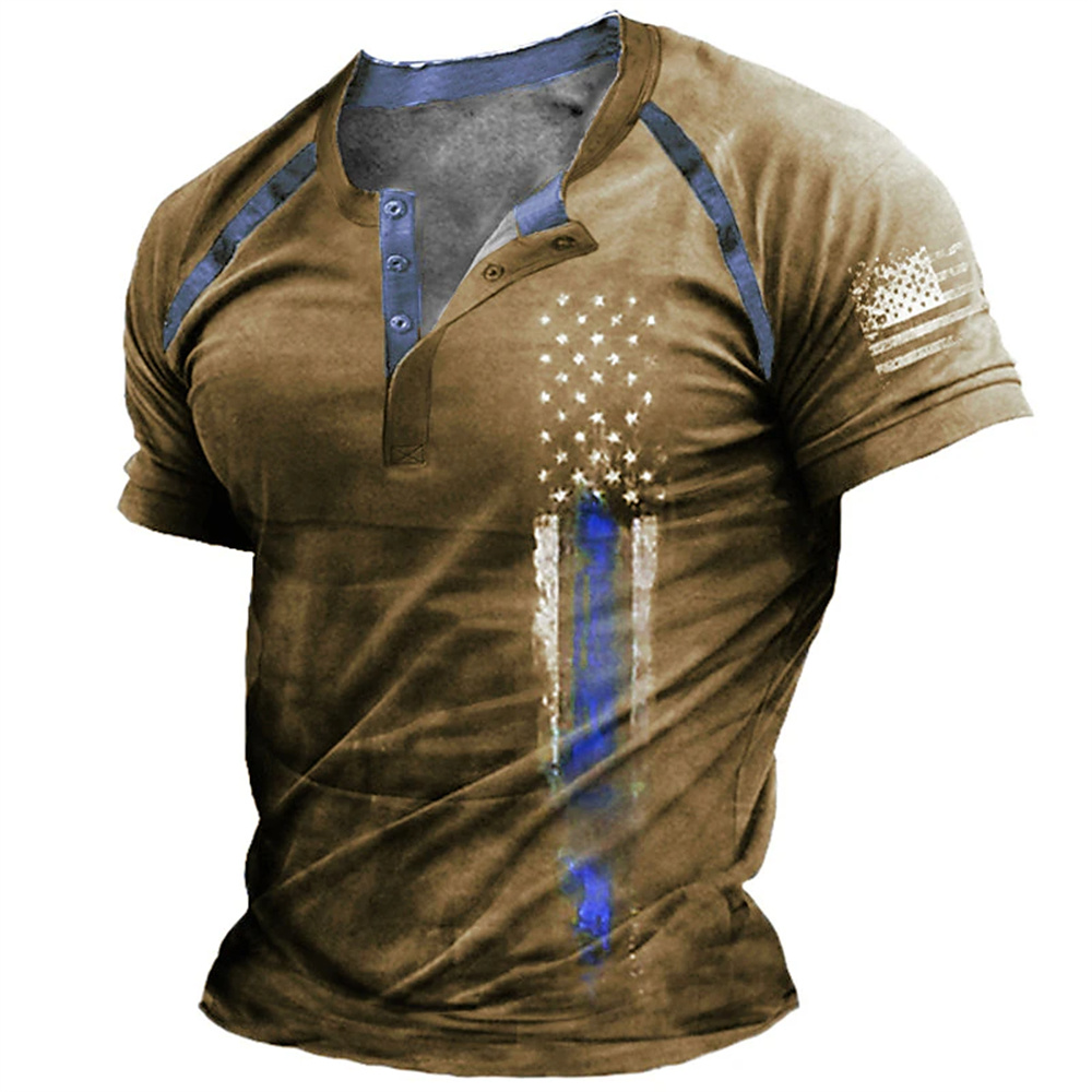 Men'S Fashion Course - Camiseta Divertida con Estampado de Bandera