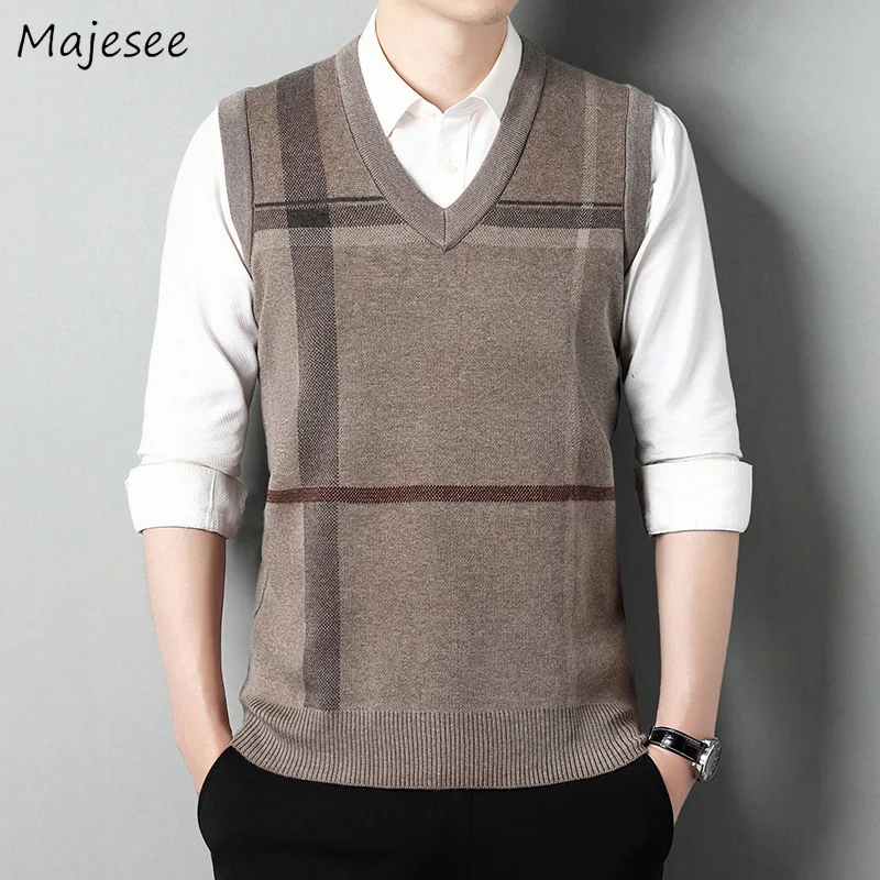 Men'S Fashion V Neck Sweater - Knitted Sweater Vests Men V-neck Fashion