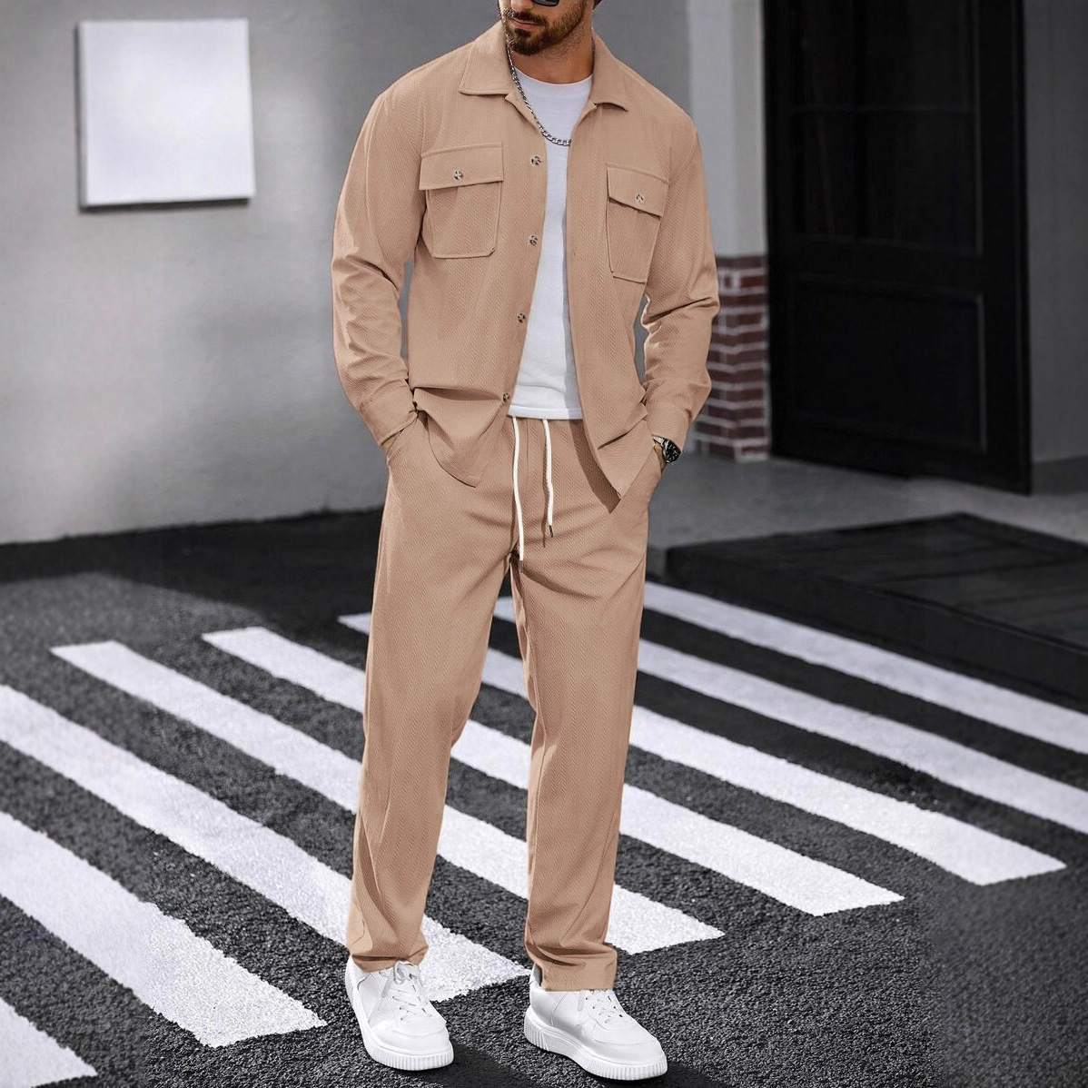 Knitted Cardigan Men - Nuevo Conjunto Deportivo Casual de Primavera