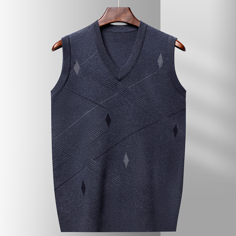 Men'S Fashion V Neck Sweater - Suéter de punto para hombre, moda