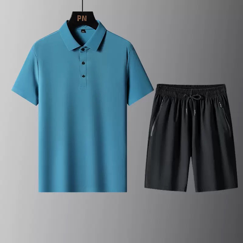 Men'S Fashion Color - Conjunto de Camiseta Polo de Manga