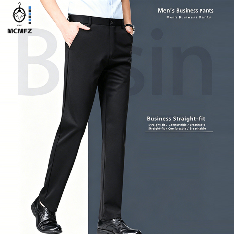 Formal Trouser Stretch - Pantalones de trabajo para hombre, holgados,