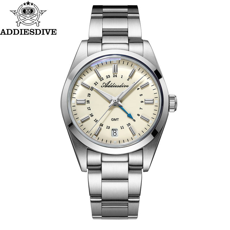 Mens Fashion Bracelet - ADDIESDIVE marca novedosa 36mm reloj GMT