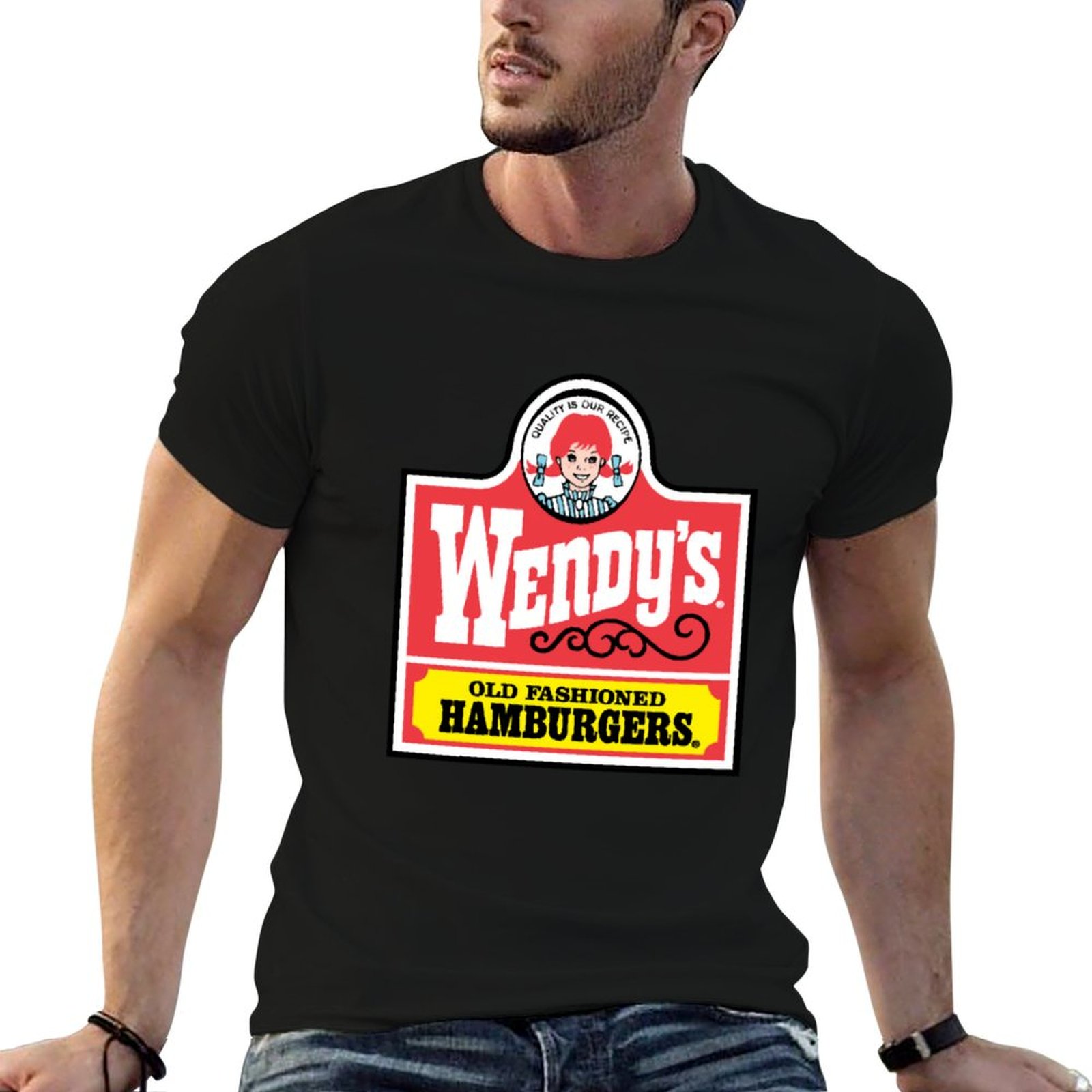 Men'S Fashion Hamburg - Camiseta Wendy's retro Old Fashioned Hamburgers,
