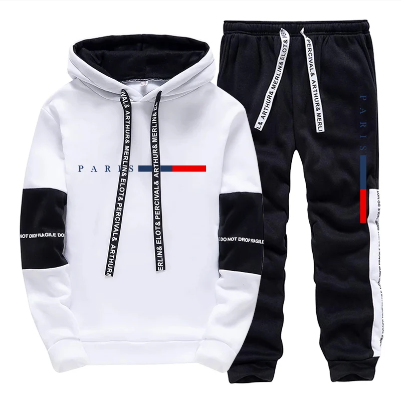 Men'S Spring Fashion - Conjunto para Hombre/Sudadera con Capucha/Pantalones, Moda