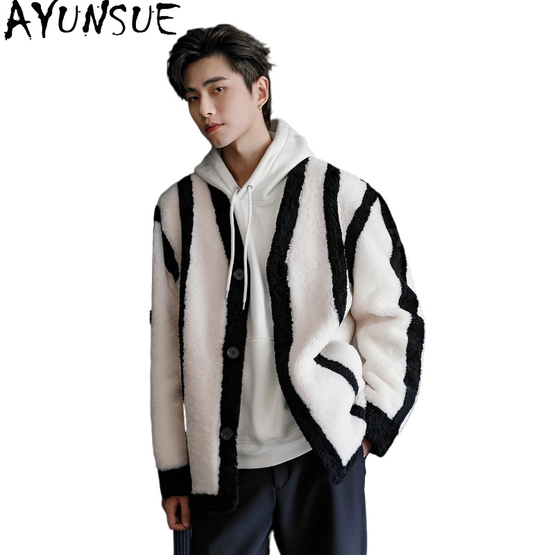 Men'S Fashion Leather Jacket - AYUNSUE, nueva moda, abrigo de piel