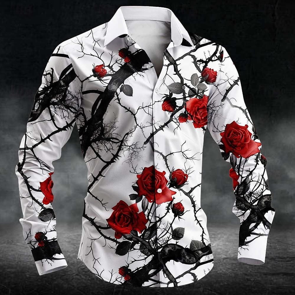 Men'S Spring Fashion - Camisas de manga larga con estampado
