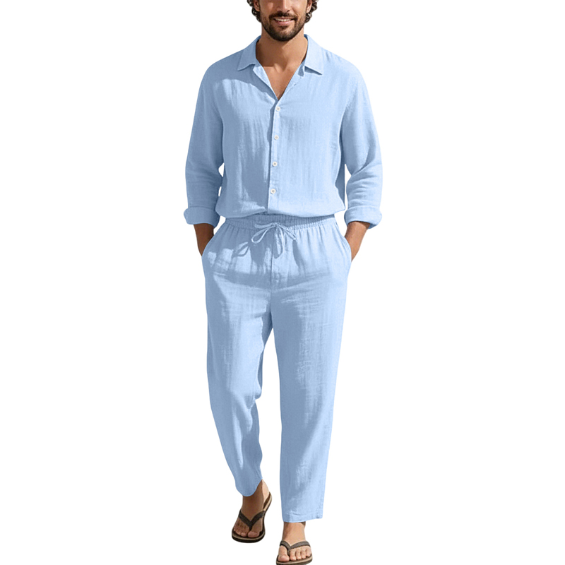 Men'S Spring Fashion - Conjuntos Casuales de Lino para Primavera/Verano,