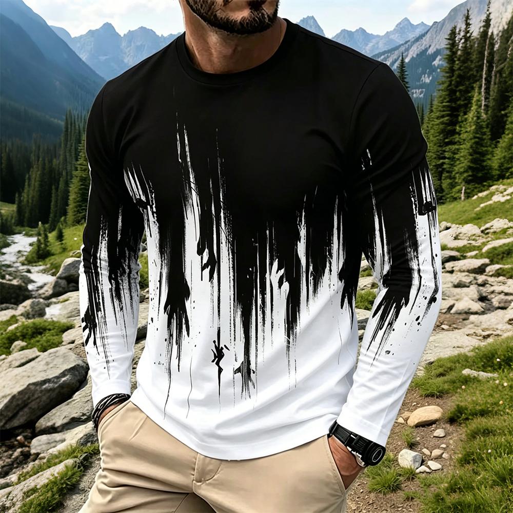 Men'S Spring Fashion - Camiseta de Manga Larga para Hombre