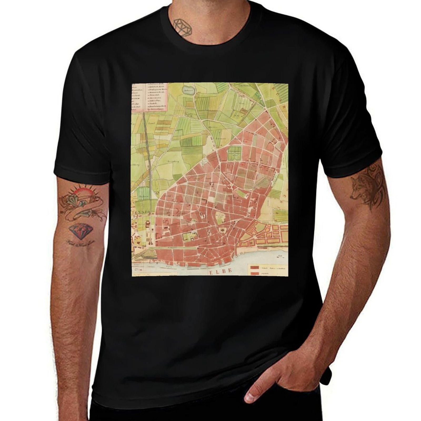 Camiseta vintage con mapa de A - Men'S Fashion Hamburg reseña y precio