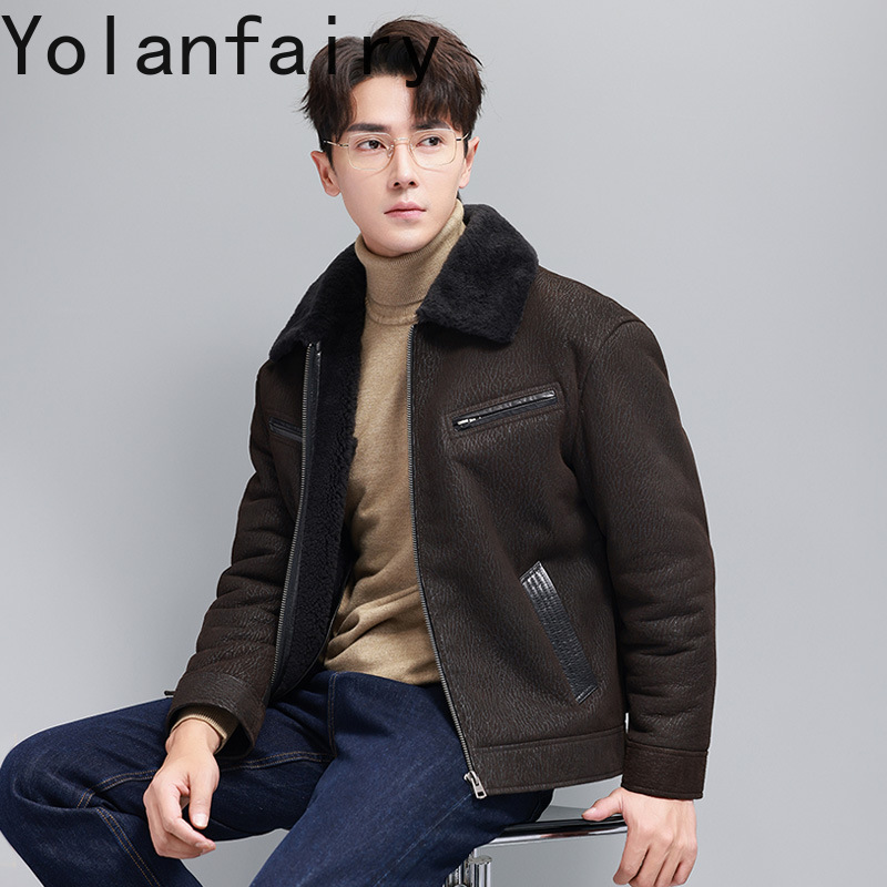 YOLANFAIRY Vintage moda abrigo - Men'S Fashion Leather Jacket reseña y precio