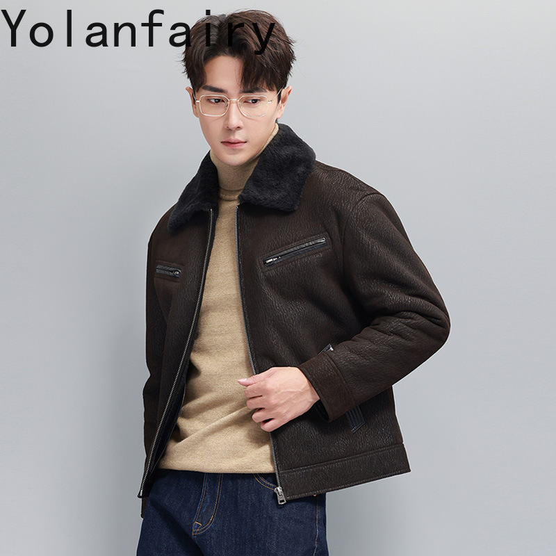 YOLANFAIRY Vintage moda abrigo - Men'S Fashion Leather Jacket reseña y precio