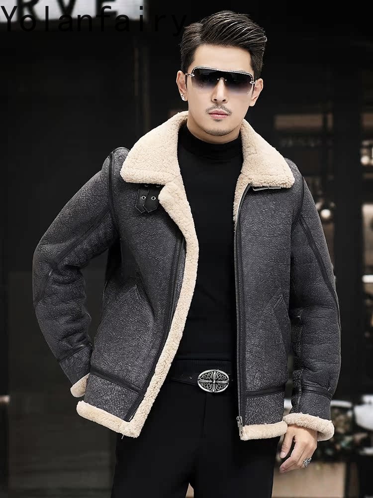 YOLANFAIRY chaquetas de cuero  - Men'S Fashion Leather Jacket reseña y precio