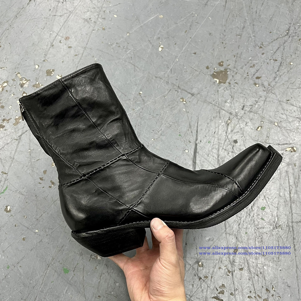 Botas de cuero negro para homb - Chelsea Boots Men reseña y precio