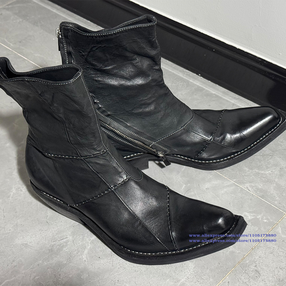 Botas de cuero negro para homb - Chelsea Boots Men reseña y precio
