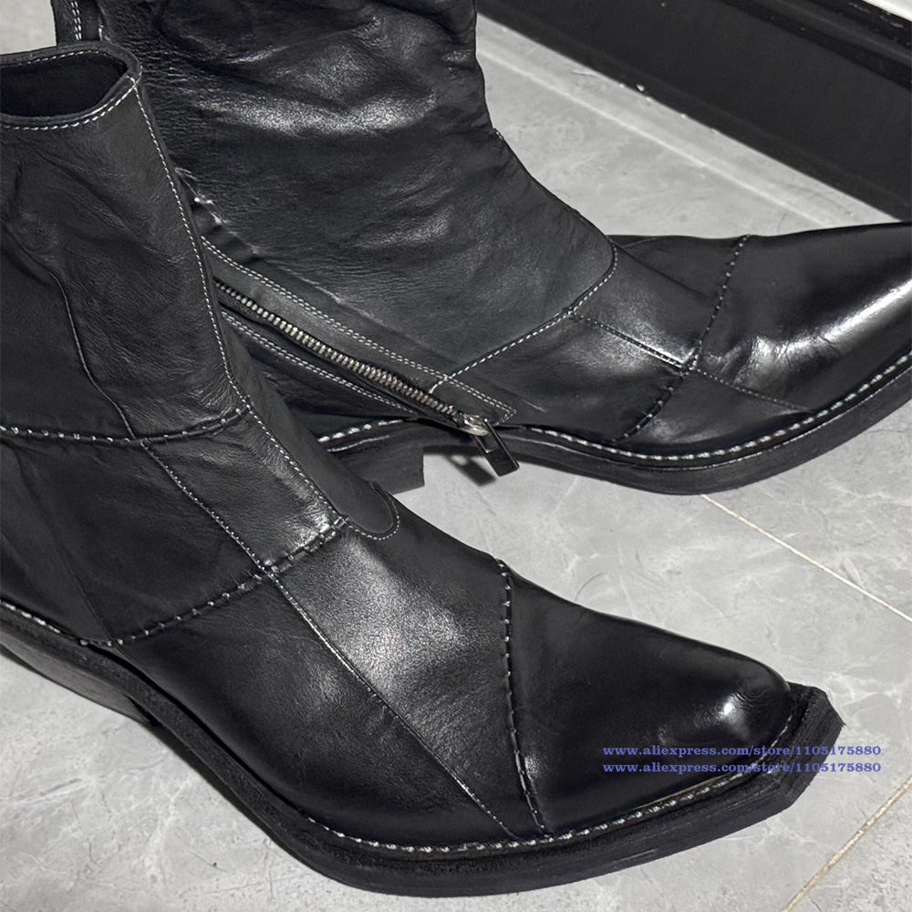 Botas de cuero negro para homb - Chelsea Boots Men reseña y precio