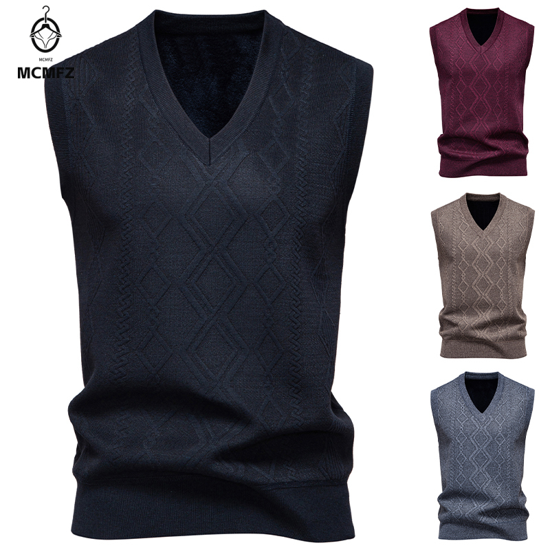 Suéter de punto con cuello en  - Men'S Fashion V Neck Sweater reseña y precio