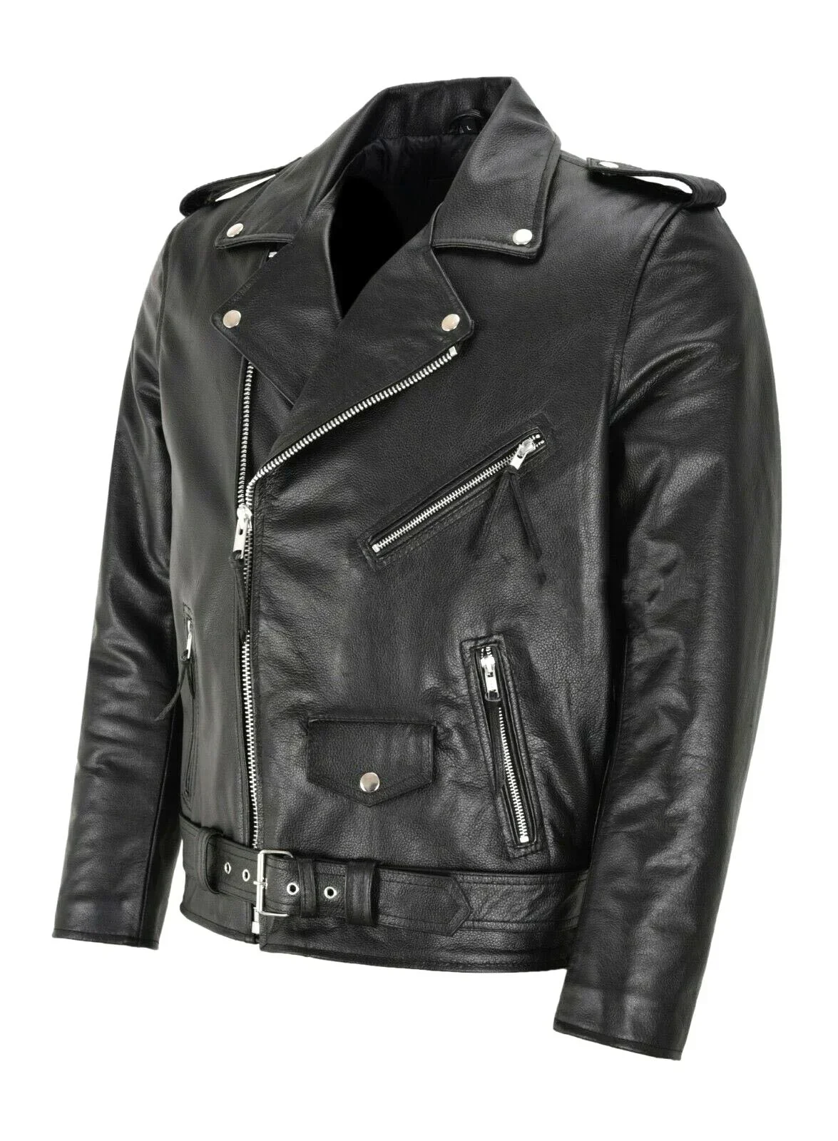 Chaqueta de cuero para hombre  - Men'S Fashion Leather Jacket reseña y precio