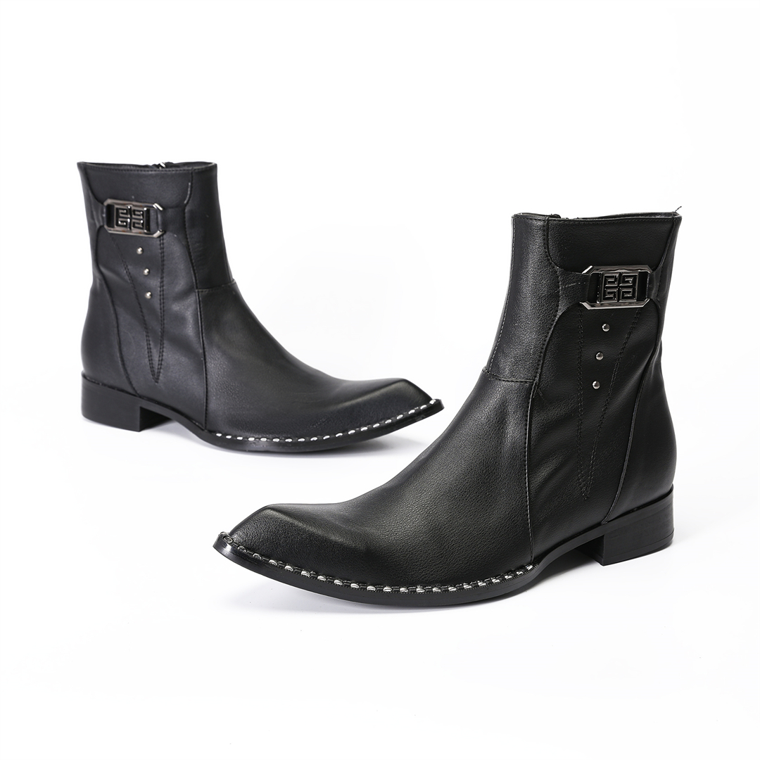 Botas de tobillo de cuero genu - Mens Fashion Dress reseña y precio