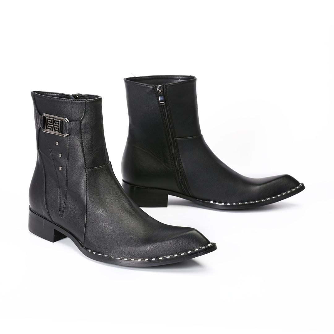 Botas de tobillo de cuero genu - Mens Fashion Dress reseña y precio