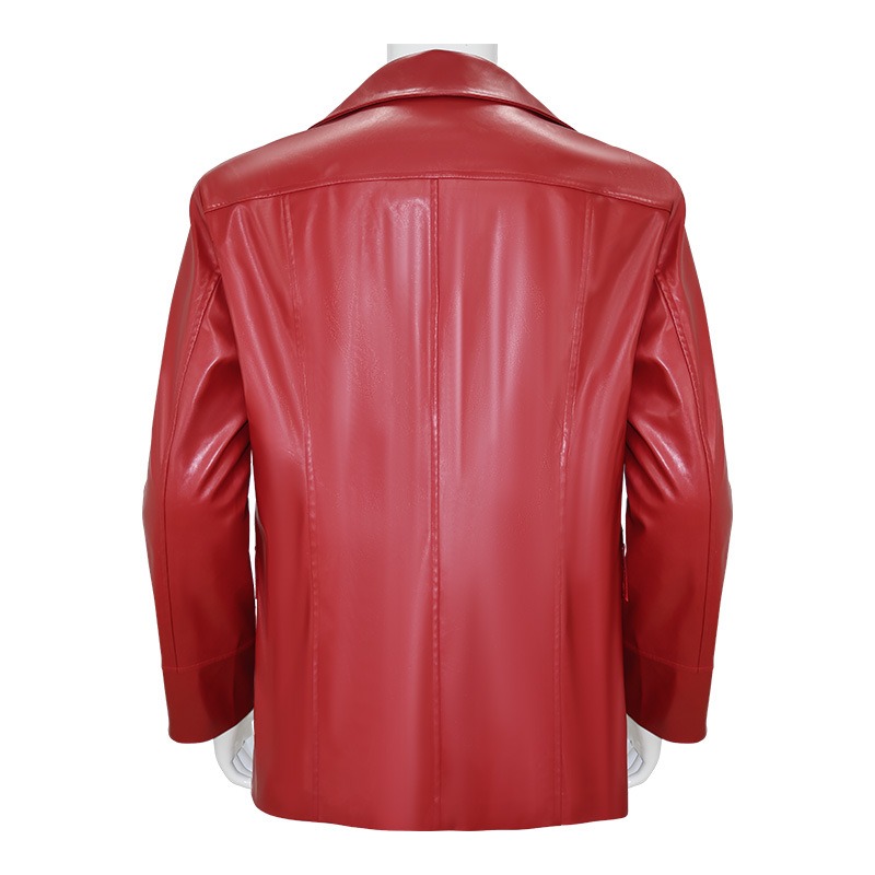 Chaqueta de Cuero Roja para Ho - Men'S Fashion Leather Jacket reseña y precio