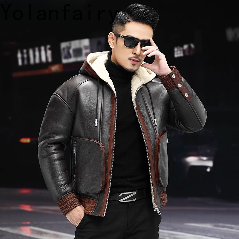 YOLANFAIRY abrigo de piel de l - Men'S Fashion Leather Jacket reseña y precio