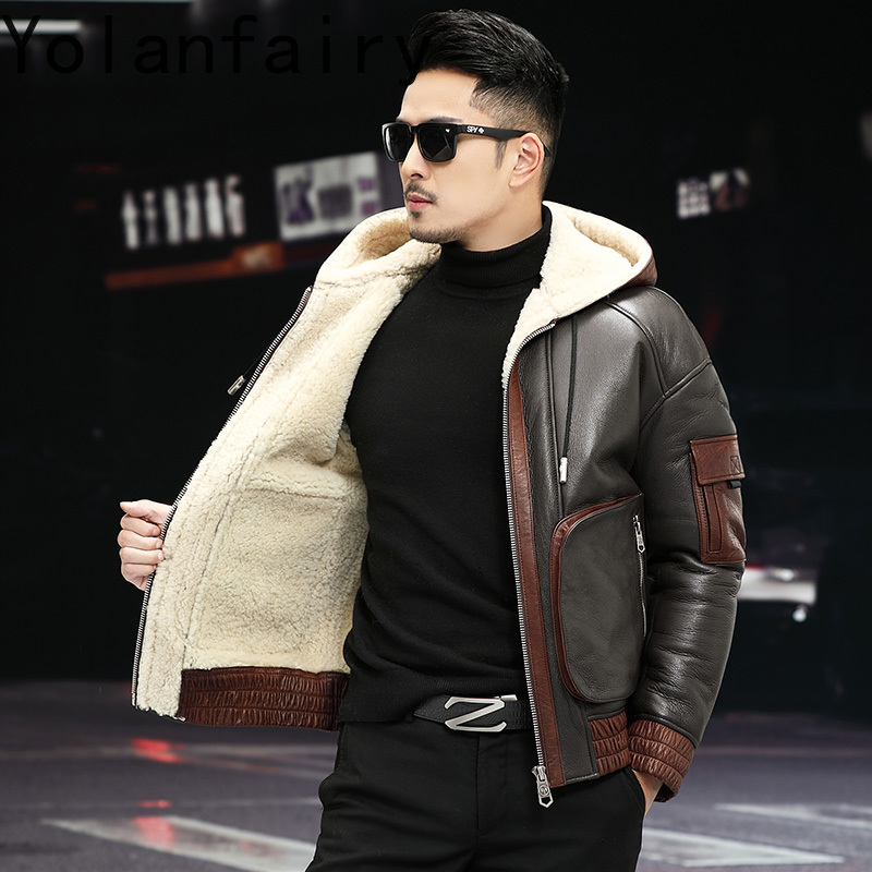 YOLANFAIRY abrigo de piel de l - Men'S Fashion Leather Jacket reseña y precio