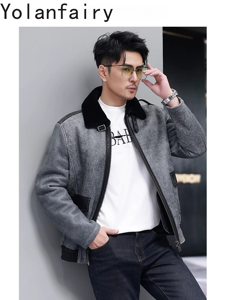 YOLANFAIRY abrigo corto de pie - Men'S Fashion Leather Jacket reseña y precio