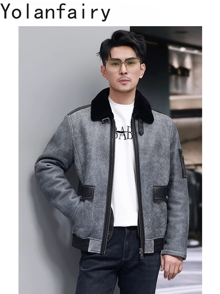 YOLANFAIRY abrigo corto de pie - Men'S Fashion Leather Jacket reseña y precio