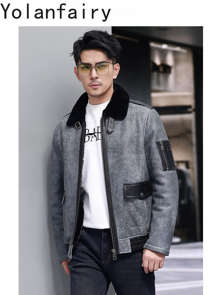 YOLANFAIRY abrigo corto de pie - Men'S Fashion Leather Jacket reseña y precio