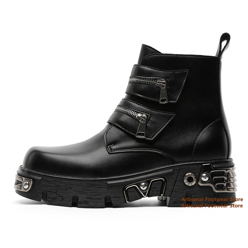 Botas de Motociclista Punk con - Chelsea Boots Men reseña y precio