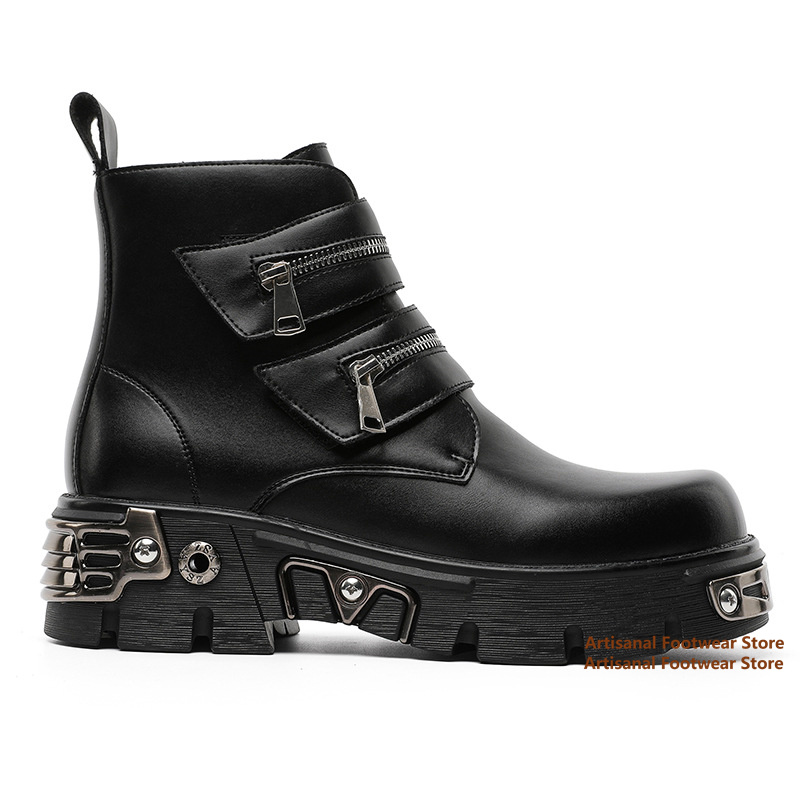 Botas de Motociclista Punk con - Chelsea Boots Men reseña y precio