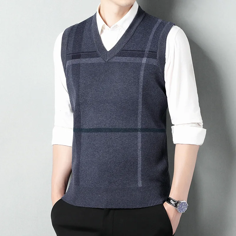 Knitted Sweater Vests Men V-ne - Men'S Fashion V Neck Sweater reseña y precio
