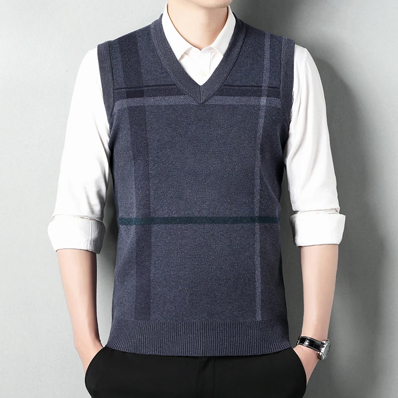 Knitted Sweater Vests Men V-ne - Men'S Fashion V Neck Sweater reseña y precio