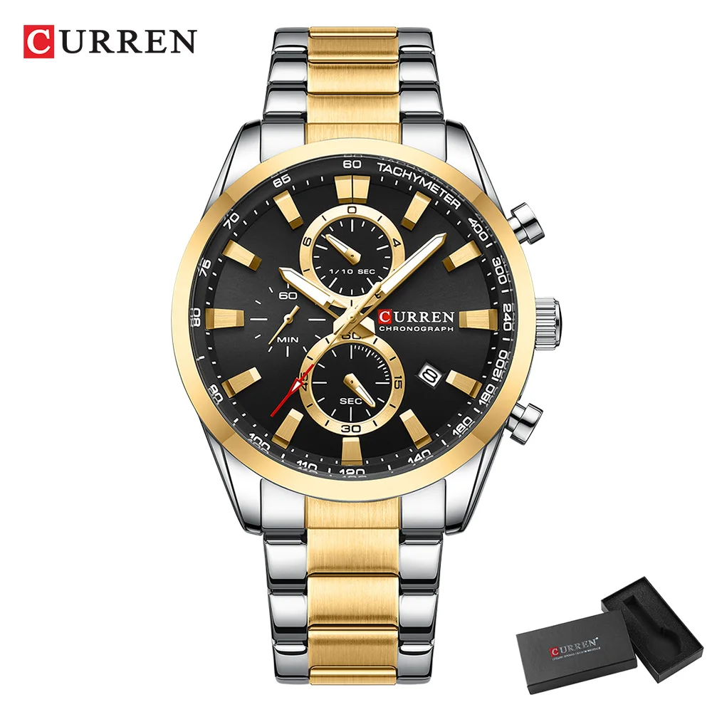 CURREN Casual cuarzo cronógraf - Mens Fashion Bracelet reseña y precio