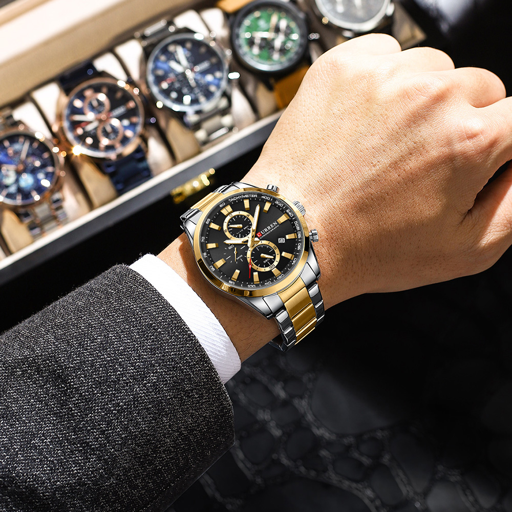 CURREN Casual cuarzo cronógraf - Mens Fashion Bracelet reseña y precio