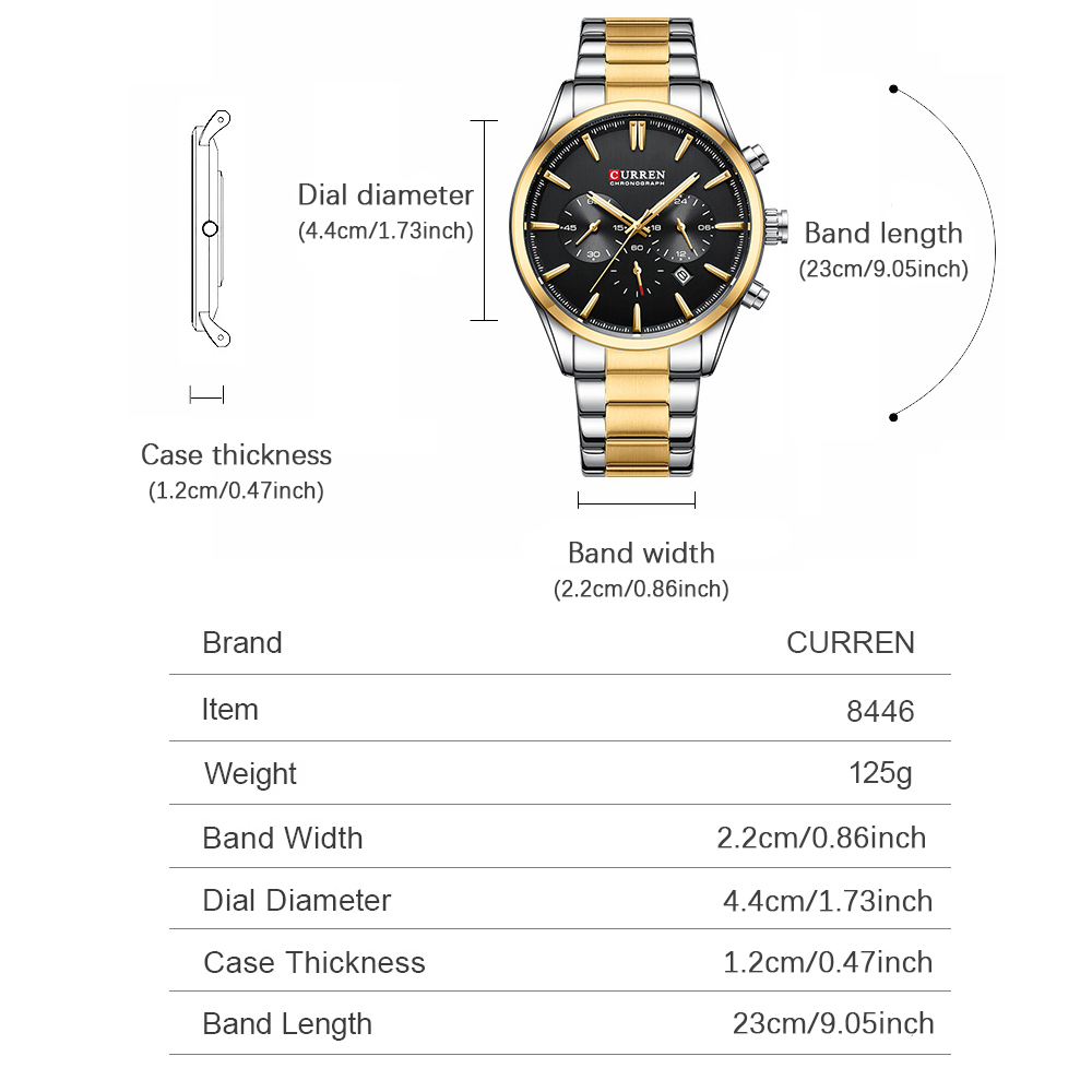 CURREN Casual cuarzo cronógraf - Mens Fashion Bracelet reseña y precio