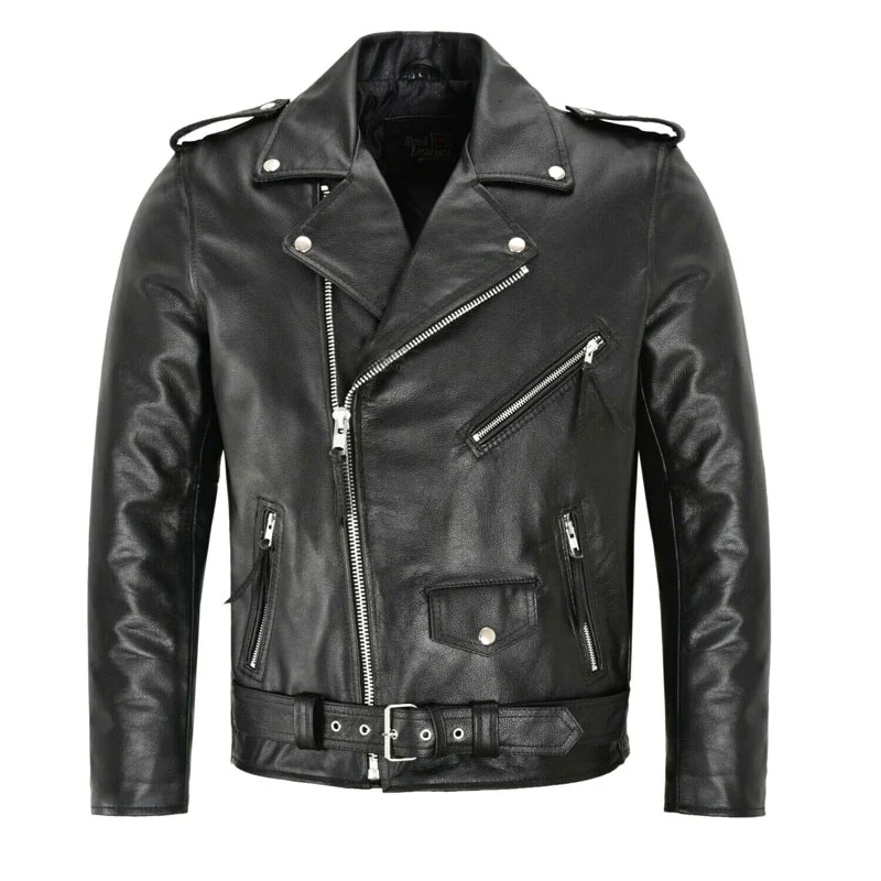 Chaqueta de cuero para hombre, - Men'S Fashion Leather Jacket reseña y precio