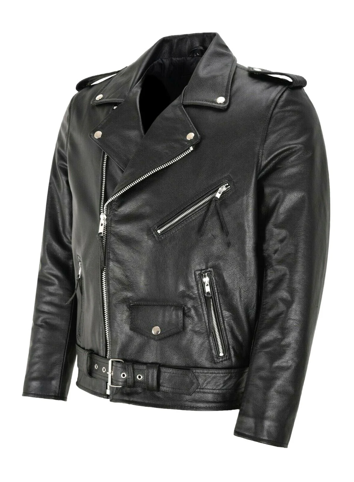 Chaqueta de cuero para hombre, - Men'S Fashion Leather Jacket reseña y precio