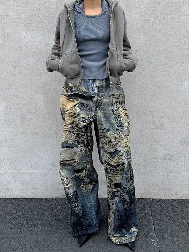 Pantalones Vaqueros Desgastado - Men'S Fashion Line reseña y precio