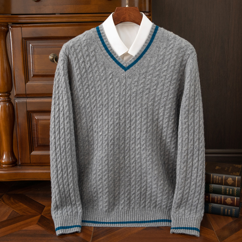 Suéter de cachemira 100% pura  - Men'S Fashion V Neck Sweater reseña y precio